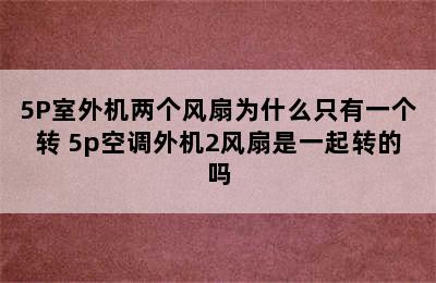 5P室外机两个风扇为什么只有一个转 5p空调外机2风扇是一起转的吗